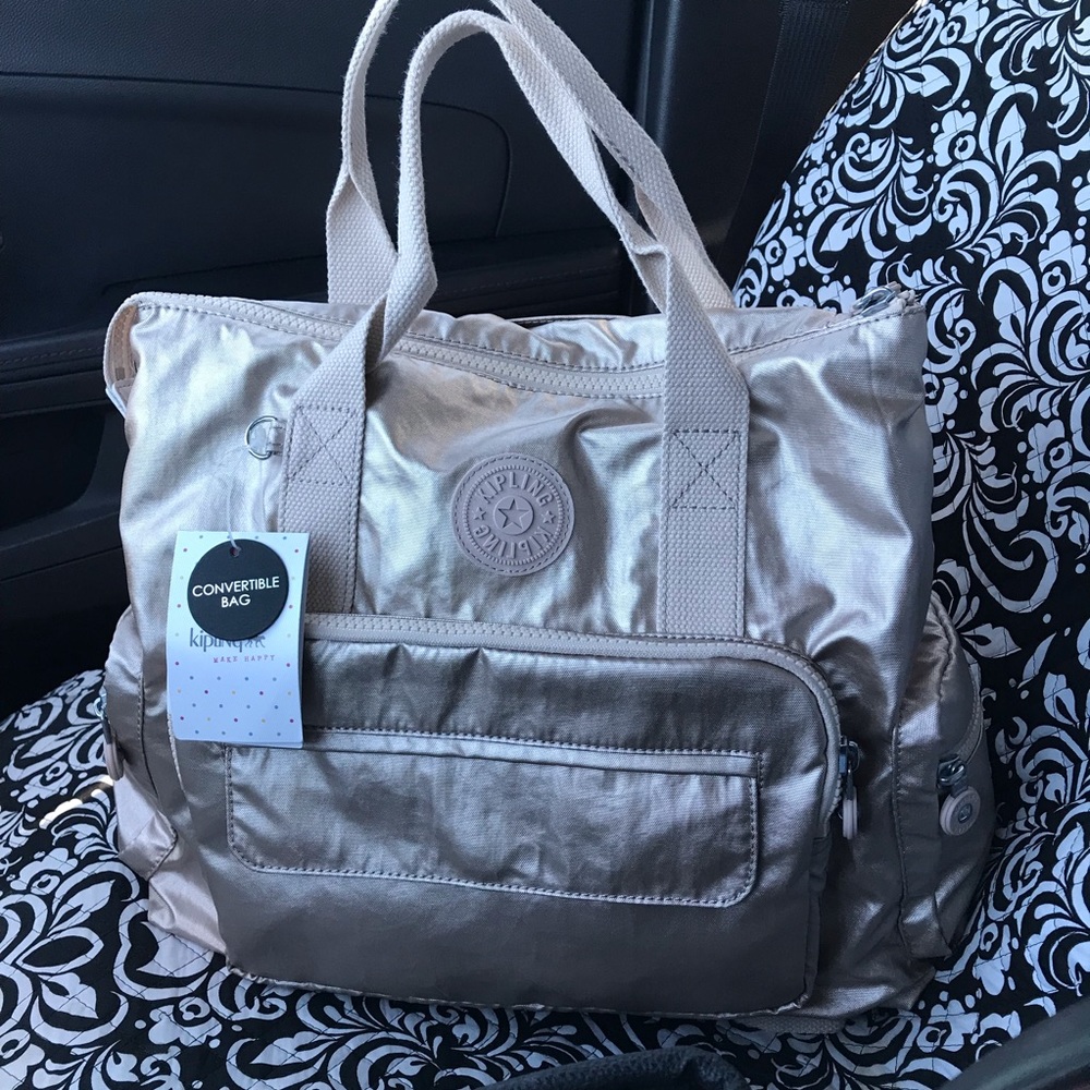 NWT Kipling Alvy in Sparkling Gold!